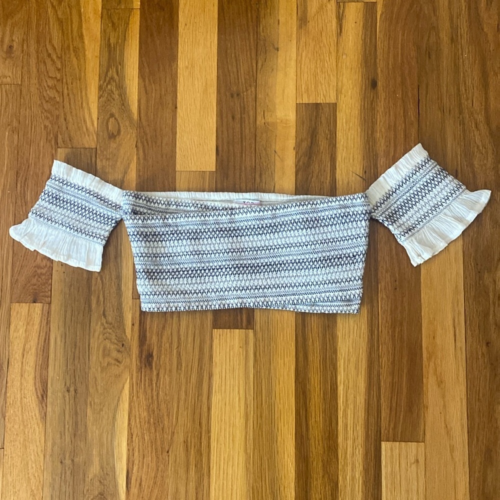 Tobi Girls Black and White Off the Shoulder Crop Top Size XS
